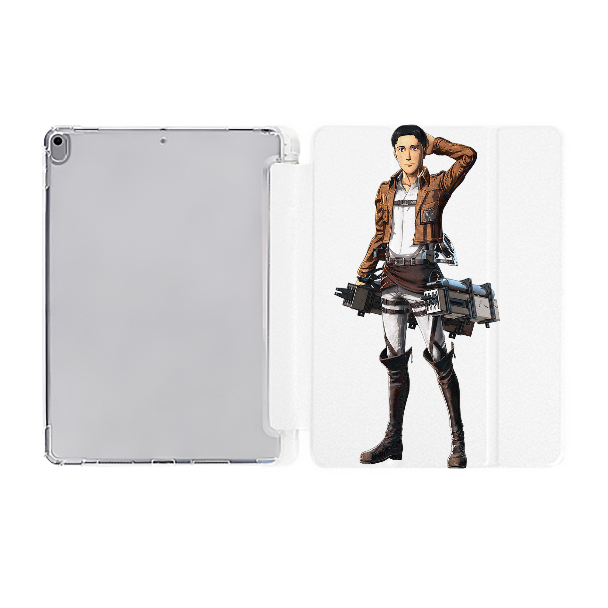 （画像用） 進撃の巨人 Attack on Titan IPad ケース ペン収納付き 三つ折りスタンド PUレザー×シリコン 対応機種9.5/10.5/10.9インチ